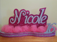 Nicole with tulle rounded base candelabra