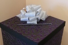 Purple and black damask envelope box